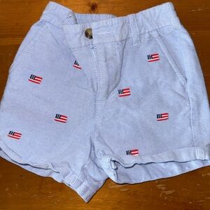 Janie and Jack Blue American Flag Shorts 12-18M